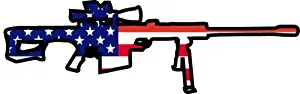 WickedGoodz American Flag 50 Cal Sniper Rifle Refrigerator Bumper Magnet - Perfect Pro Gun 2nd Amendment Gift