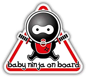 KW Vinyl Magnet Baby Ninja On Board Sign Truck Car Magnet Bumper Sticker Magnetic 5"