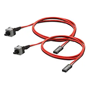 Electop 2 Pack 2 Pin SW PC Power Cable on/Off Push Button ATX Computer Switch Wire 45cm