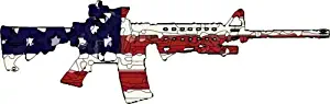 WickedGoodz American Flag Tactical AR-15 Vinyl Decal - Ar15 Bumper Sticker - Great Gun 2nd Amendment Patriot Gift