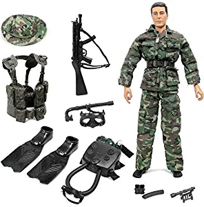 Click N' Play Special Ops Navy Seal Swat Team 12" Action Figure Play Set with Accessories