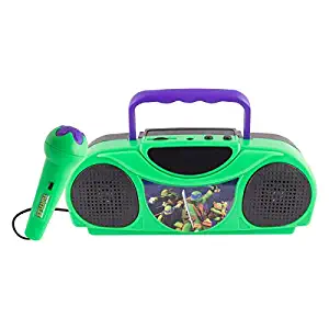 Teenage Mutant Ninja Turtles Radio Karaoke Kits, 16365 Little Star Music Player, Portable radio FM/AM radio, Includes a corded microphone & Adds a retro feel, Durable handle, Green