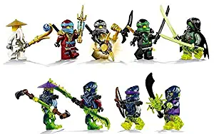 LEGO Ninjago - Set of 9 Minifigures (Lloyd, Nya, Cole, Battle Wu, Morro, Blade Master Bansha, Bow Master Soul Archer, Scythe Master Ghoultar and Ghost Ninja Spyder).
