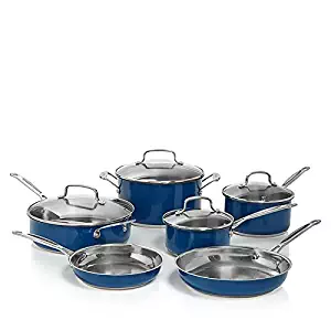 Stainless Steel Chef's Classic 10-Piece Cookware Set (Blue)