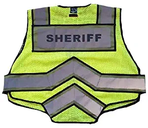 FIRE NINJA SHERIFF VEST-Class 2 Reflective - High Visibility Public Safety Vest - Bright Neon Reflective Colors - Double Breakaway Zipper - For Sheriff and Public Saftey Departments