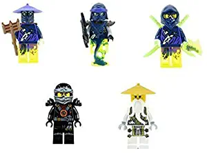 LEGO Ninjago - Set of 5 Minifigures (Master Wu, Cole, Bow Master Soul Archer, Ghost Warrior Pitch and Ghost Ninja Hackler).