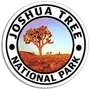 MAGNET 4x4 inch Round JOSHUA TREE National Park Sticker - decal hike travel ca fun camp Magnetic vinyl bumper sticker sticks to any metal fridge, car, signs