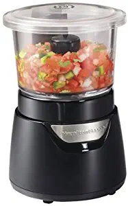 Hamilton Beach Stack & Press Mini 3-Cup Glass Bowl Food Processor & Vegetable Chopper, Black (72860)