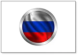 Waving Russian Flag, the Flag of Russia Round Shape Fridge Magnet