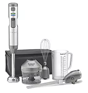 Cuisinart CSB-300 Smart Stick Variable Speed Cordless Rechargeable Hand Blender with Electric Knife, Stainless Steel