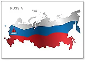 Map And Flag Of Russian Federation Classic Fridge Magnet