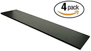Econoco 48 Inch Black Melamine Shelf – Commercial Shelf, Heavy Duty Shelves, 12" x 48", Clothing Display Shelf, Black Finish, Box of 4