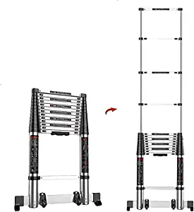 lqgpsx Extra Tall Telescoping Extension Ladder Aluminum Foldable Straight Telescopic Ladders for Industrial Home DIY, Max Load 300kg/660lb (Size : 2.7M/9ft)