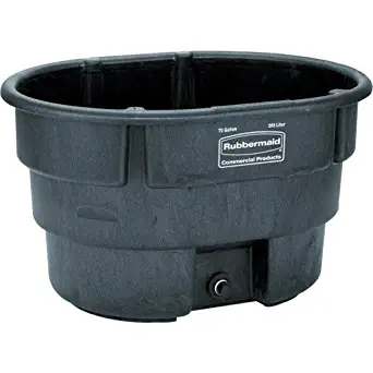 Rubbermaid Commercial Fg424288Bla Structural Foam Stock Tank, 100 Gallon Capacity, 53" Length X 25" Height, Black