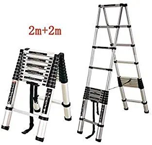 Nuokix Ladder Household Fold Herringbone Ladder Portable Engineering Attic Ladder (Color : 2m+2m)