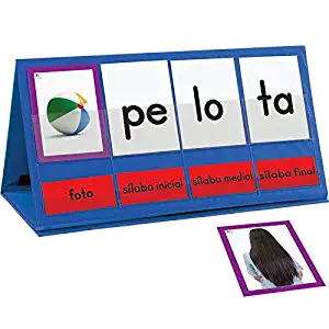 Really Good Stuff Spanish Word Building Desktop Pocket Chart Tent38; Cards Kit