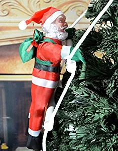 Christmas Climbing Santa,Fashionclubs Santa Claus Climbing On Rope Ladder Christmas Tree Indoor/Outdoor Hanging Ornament Decoration (One Santa)