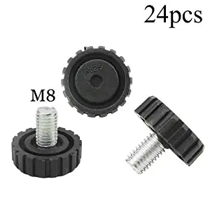 24 PCS M8 Screw On Furniture Glide Leveling Foot Adjustable Diameter 1 inch / 25 mm for Furniture Legs