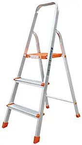 SED Multi-Purpose Stepladders Folding Step Ladder Handrail Heightening Lightweight Single Side Ladder Widening The Pedal Portable Folding Ladder for Indoor Ascending Non-Slip Ladder Stool,3steps