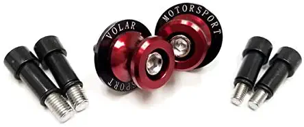 Volar Swingarm Spools Sliders - Red for 2006-2018 Kawasaki Ninja 650R EX650