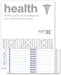 AIRx Filters Health 20x25x1 Air Filter Replacement MERV 13 AC Furnace Pleated Filter, 12-Pack
