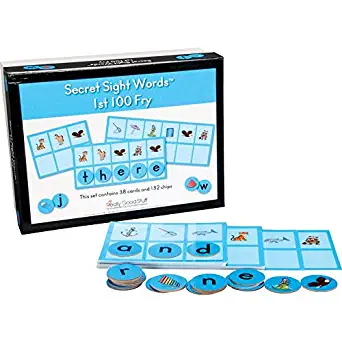 Really Good Stuff Secret Sight Words 1st 100 Fry – Fun Game Uses Letters and Pictures to Reveal Secret Fry Sight Words – Build Letter and Sight-Word Recognition and Letter-Sound Association