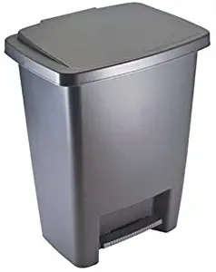 Rubbermaid Step-On Trash Can Wastebasket, Gray, 8.3 -gallon (FG284187CYLND)