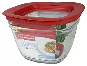 Rubbermaid Easy Find Lid Glass Food Storage Container, 5-1/2 Cup Pack of 2