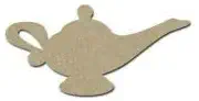 Genie Lamp Shape Unfinished MDF Wood Craft Cut Outs (6 Inch) CAND-1698