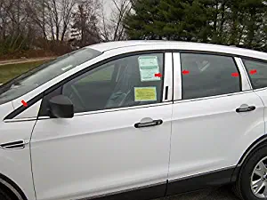 QAA fits 2013-2019 Ford Escape 10 Piece Stainless Pillar Post Trim, Includes keyless Entry Touch pad, Includes Front Triangle Piece PP53363