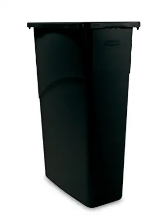 Rubbermaid Slim Jim Waste Container, 87 L - Black