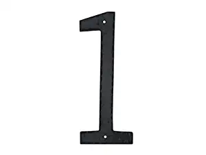 Montague Metal Products Textured Font Individual House Number, 1, 10-Inch