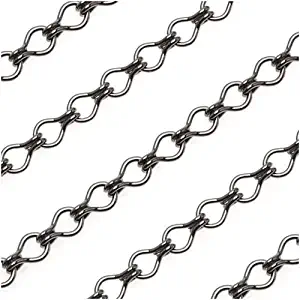 Beadaholique Gun Metal Plated Ladder Chain, 3.7mm, Unfinished, by The Foot