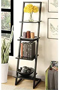 Scranton & Co 4 Shelf Ladder Bookcase in Black