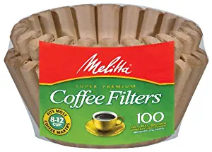Melitta Basket Coffee Filters, Super 8-12 Cup (100 Count (Pack of 1), Natural Brown)