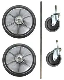 Rubbermaid 9T94M1 Caster Wheel Kit for 9T94 or 9T95 Cart, Two 8" Wheels, Two 4" Casters, Axle