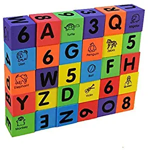 30 pcs Big Alphabet Letters and Numbers Baby Toddlers Foam Blocks, for Ages 2 & Up