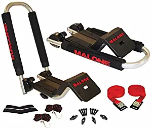 Malone Downloader Folding J-Style Universal Car Rack Kayak Carrier with Bow and Stern Lines