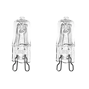 (2)-Bulbs Anyray Compatible Replacement Halogen bulb for Microwave Kitchenaid W10709921 Surface Light Bulb 25W