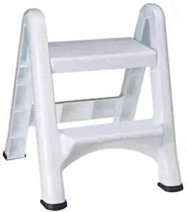 Rubbermaid Commercial Products Two-Step Folding Stepstool, White (300-Pound Load Capacity, 22-7/8-Inches x 21" Depth x 18-7/8-Inches)