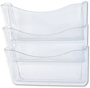 Unbreakable Three Pocket Wall File Set, Letter, Clear, Sold as 1 Each