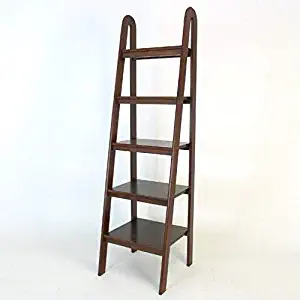 Scranton & Co Basswood 5 Tier Ladder Bookcase in Brown
