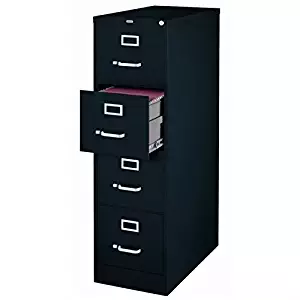 Scranton & Co 4 Drawer 22" Deep Letter File Cabinet in Black, Fully Assembled