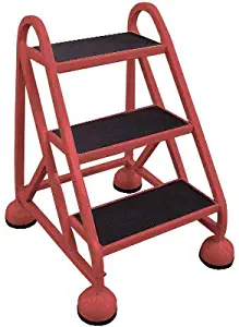 Step Ladder-3 Step-REDRed 27" H x 24" W x 32" L 3