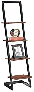 Scranton & Co 4 Tier Ladder Bookshelf in Black and Cherry
