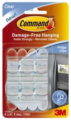 Command Strips 17210CLR Clear Command Refrigerator Clips 6 Count