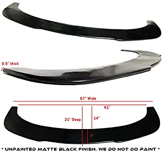 Universal Flat Diffuser Style Urethane Front Lower Splitter Lip (Measure To Ensure Fitments - 67"L x 21"D)