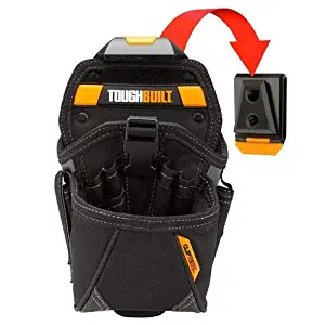 ToughBuilt - Drill Holster Specialist - Covered Accessory Pocket, 15 Pockets, 7 Drill Pockets & 2 Screw Driver Loops, Carabiner Attachments Loops (Patented ClipTech Hub & Work Belts) (TB-CT-20-LX)