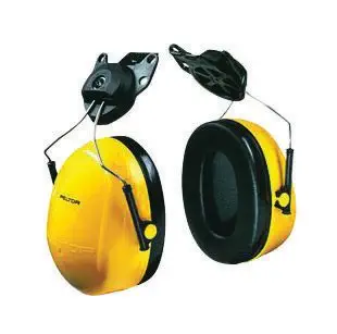 3M Peltor Optime 98 Yellow ABS Helmet Mount Hearing Conservation Earmuffs