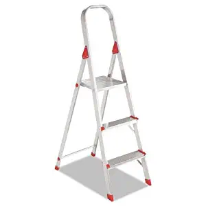 DAVIDSON LADDER, INC L234603#566 Three Foot Folding Aluminum Euro Platform Ladder, Red